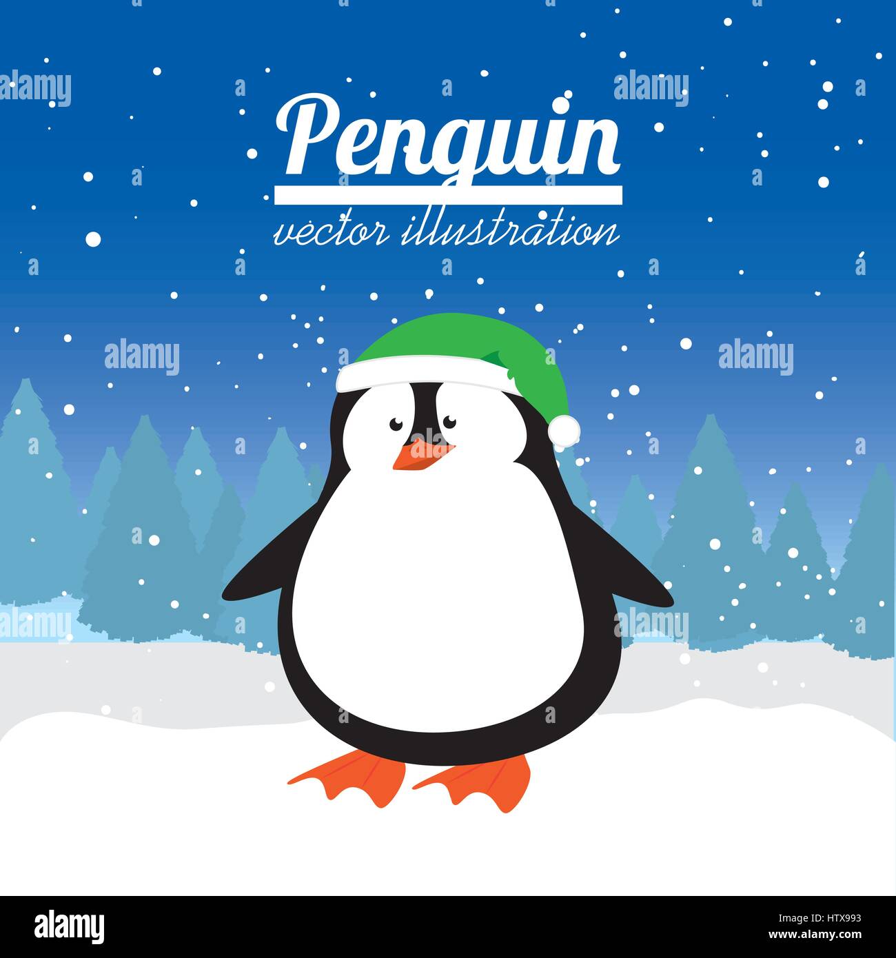 Merry christmas design over landscape background vector illustra Stock Image