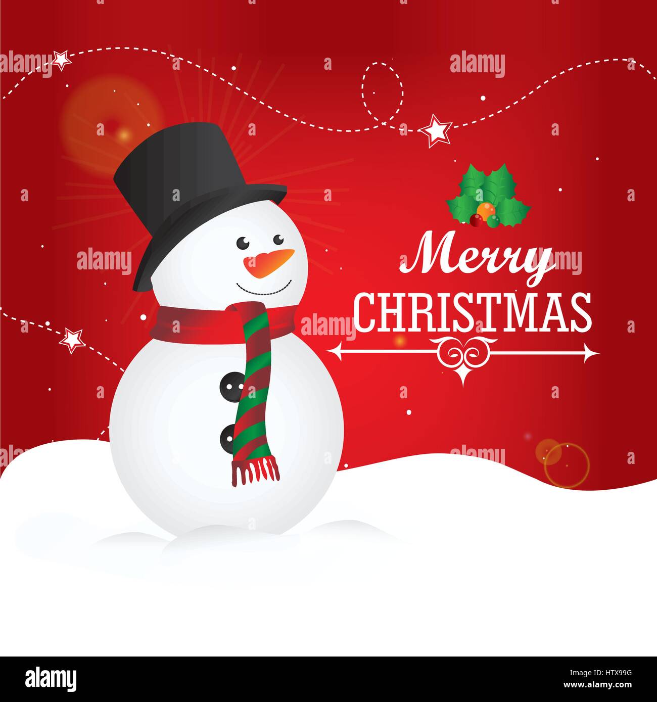 Merry christmas design over red background vector illustration Stock ...