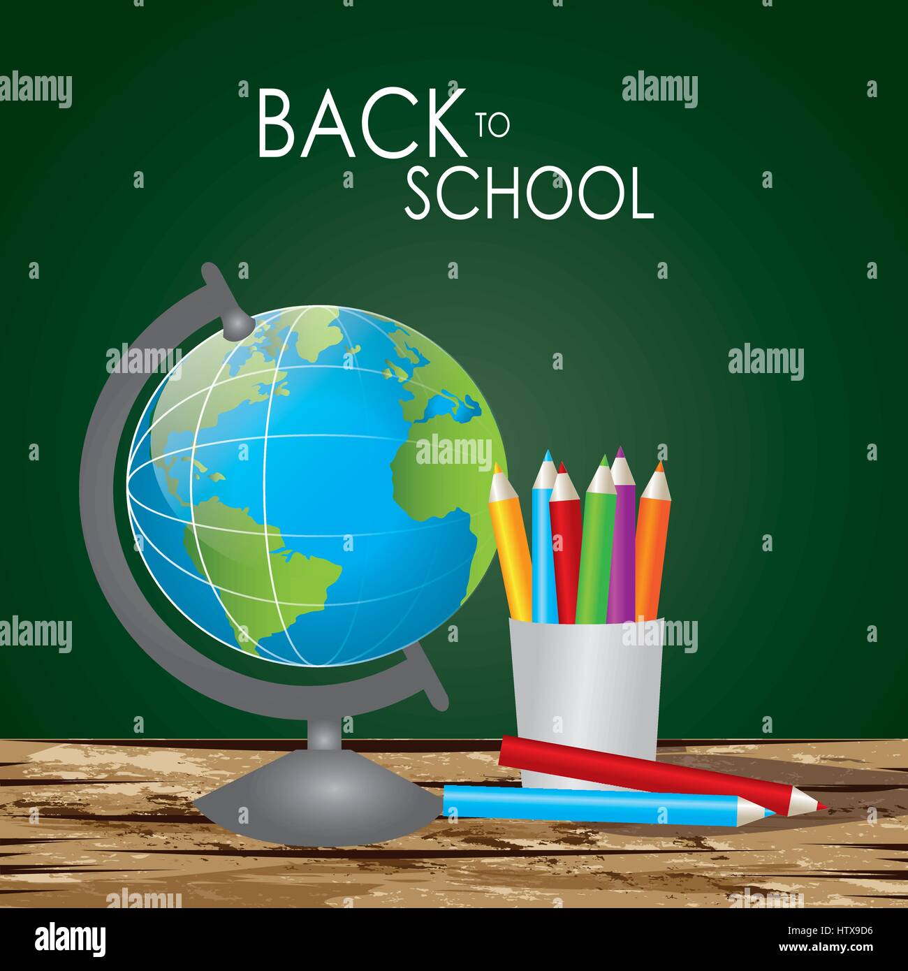 Back to school design over blackboard background vector illustr Stock ...
