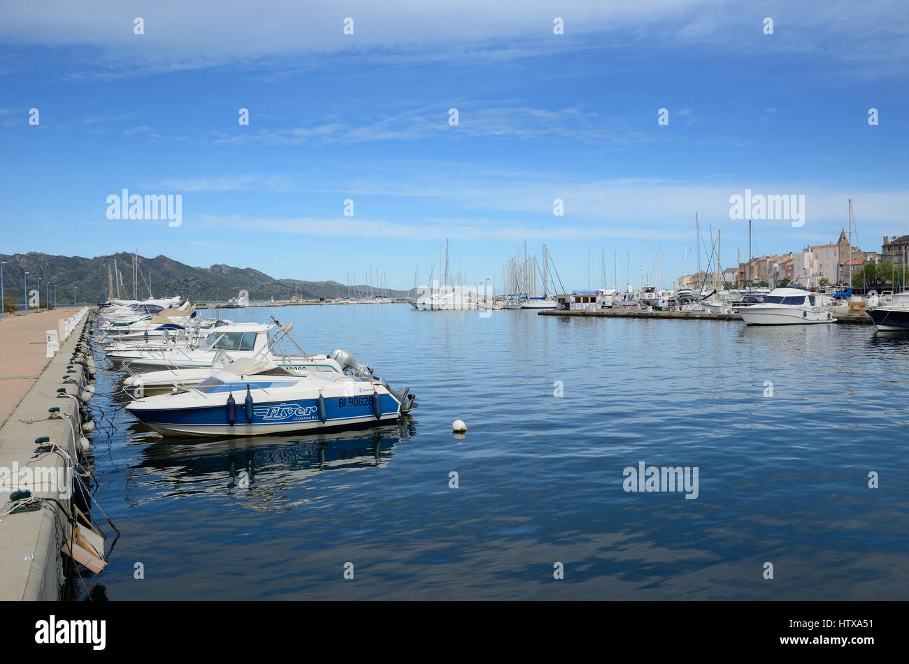 Saint-Florent is a fishing port located near the gulf of the same name. Today, it is a popular summer vacation spot for many tourists. Stock Photo