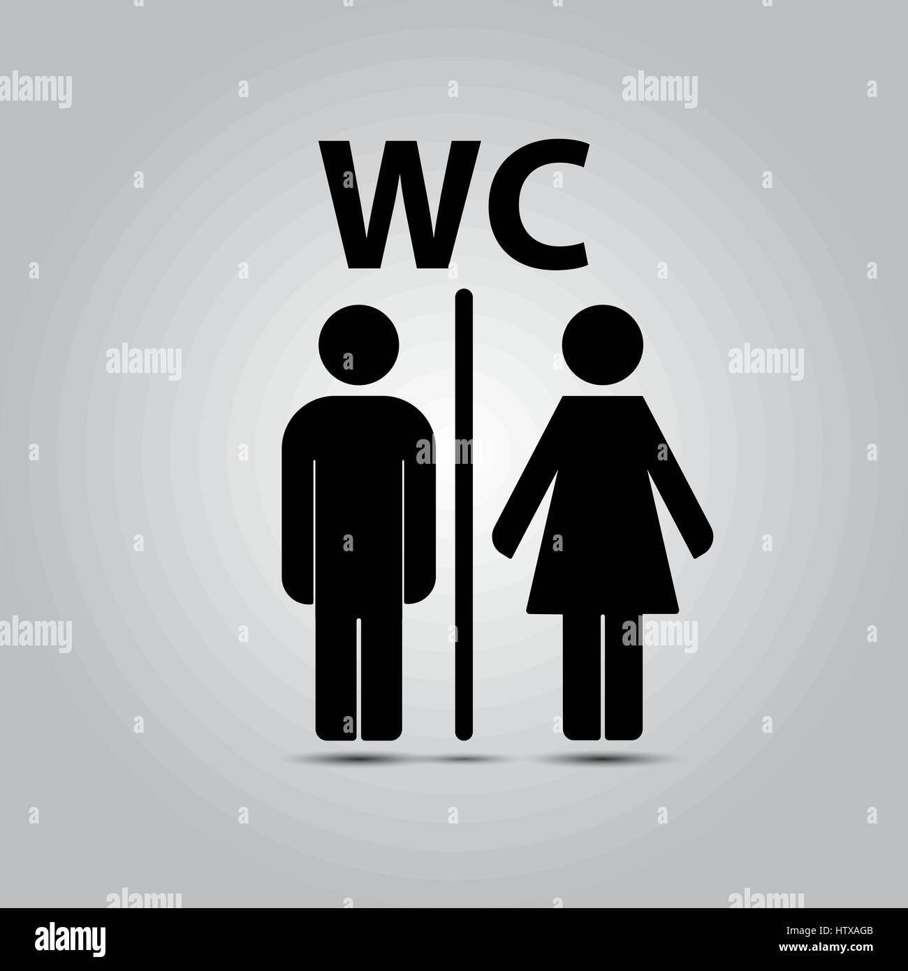 WC toilet icon vector illustration isolated on grey background. Stock Vector
