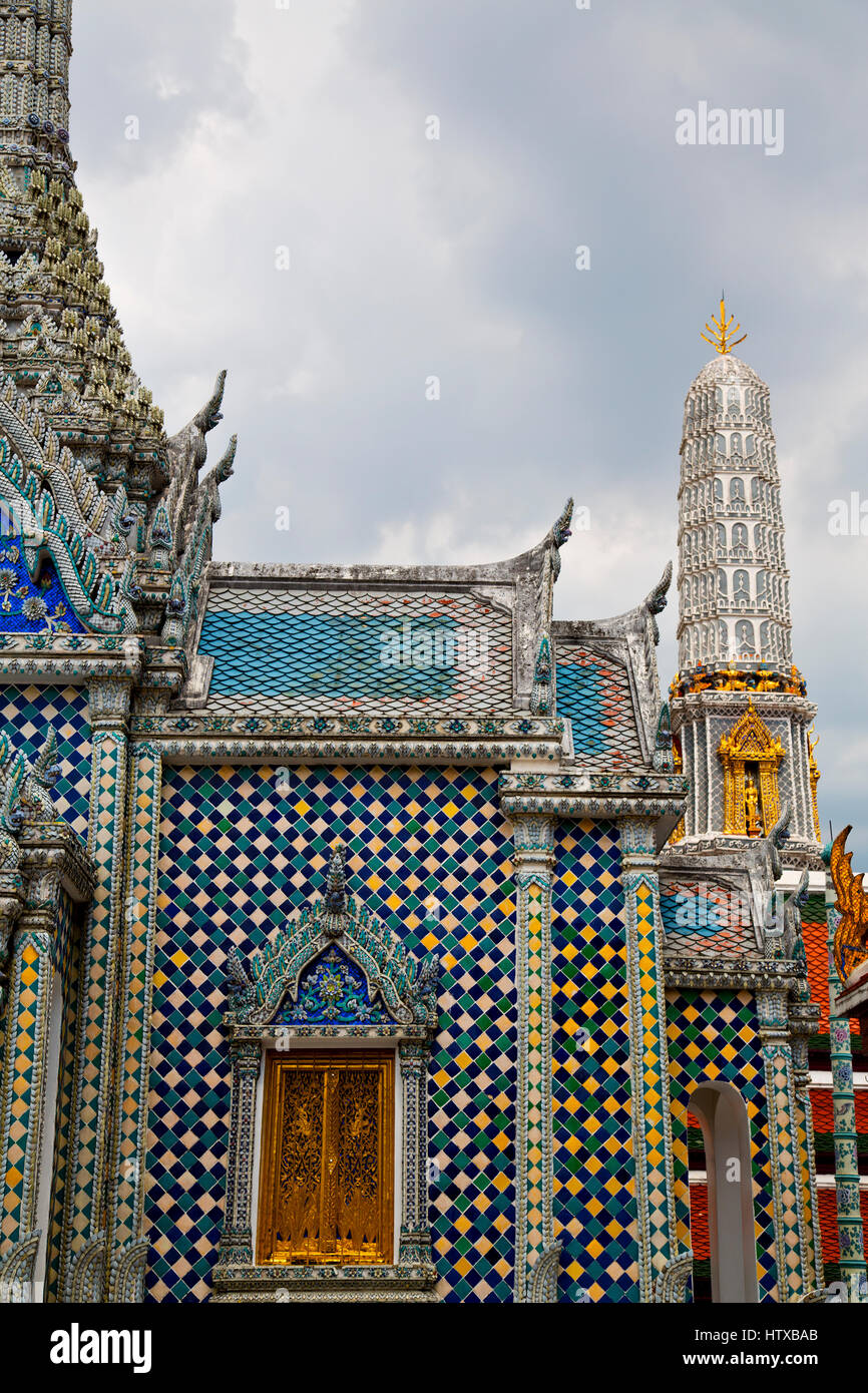 thailand asia in bangkok rain temple abstract cross colors roof wat ...