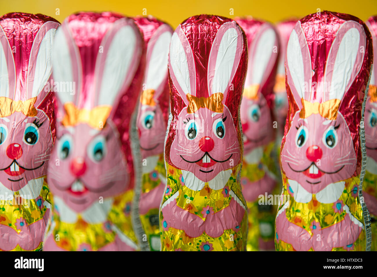 Chocolate Easter bunny figure. Easter chocolate rabbit figurines Stock Photo Alamy