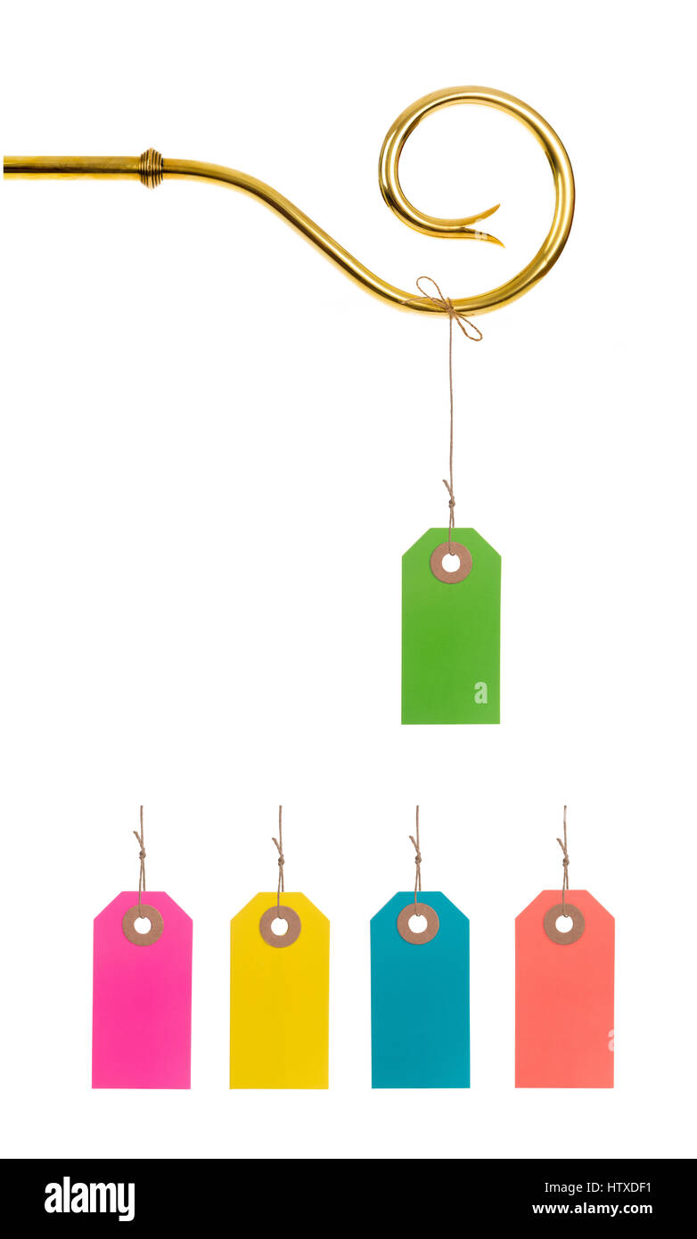 Staff of Sinterklaas with Tag or Label. Isolated on white background ...