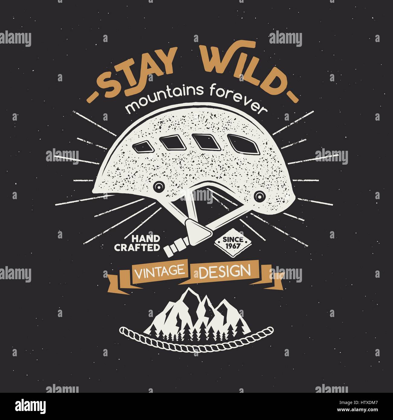 Vintage mountaineering badge. Climbing logo, vintage vector emblem