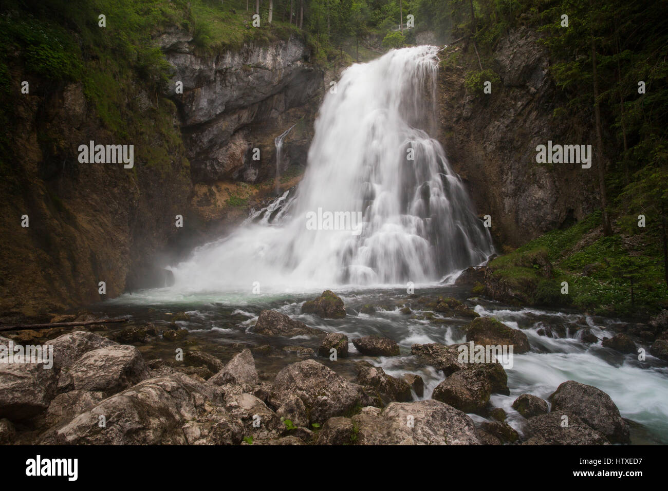 Golling Waterfall in Austria (Long exposure) Stock Photo
