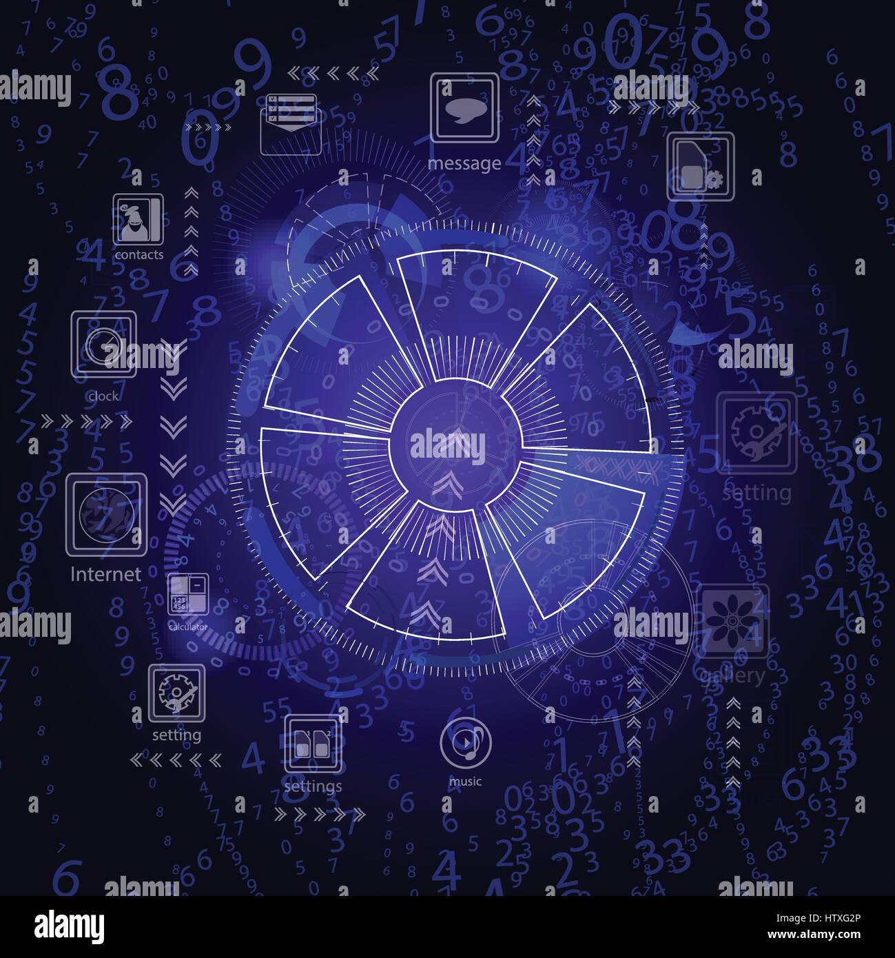 Technology concept background blue with icons Stock Vector Image & Art ...