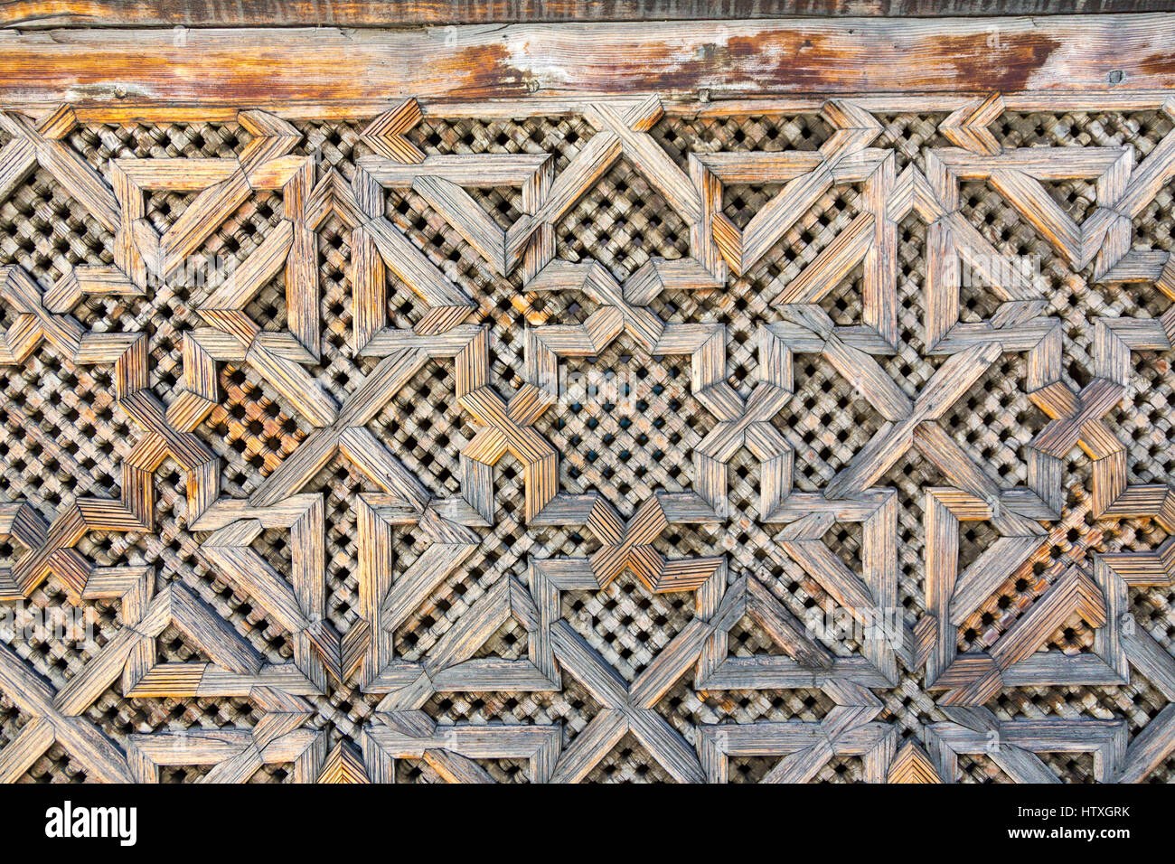 Fes, Morocco.  Medersa Bou Inania, Woodwork. Stock Photo