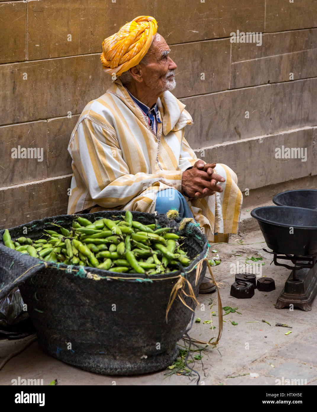 Fes, Morocco. Vendor Selling Fava Beans in the Medina Stock Photo Alamy