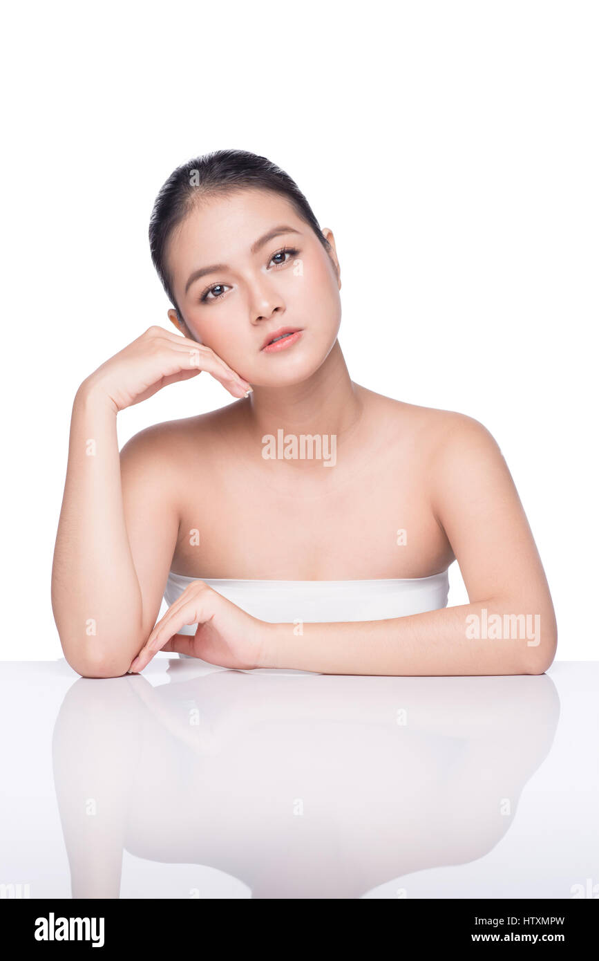 Skin care. Beautiful Asian Woman Portrait. Cosmetology , beauty and spa. Stock Photo