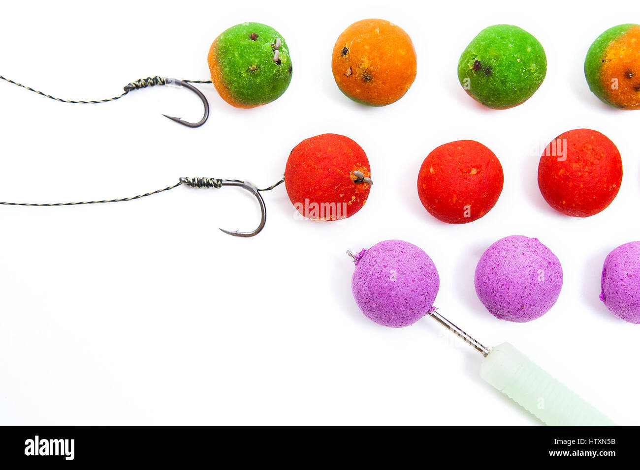 many different fishing floats in the box. fishing tackle and accessories  for catching Herabuna Stock Photo - Alamy