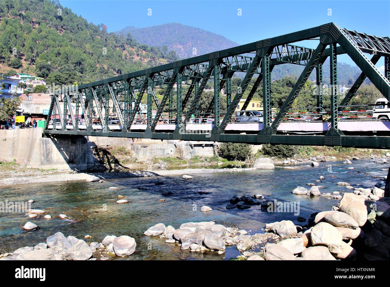 iron bridge near bageshwar, uttarakhand, India Stock Photo