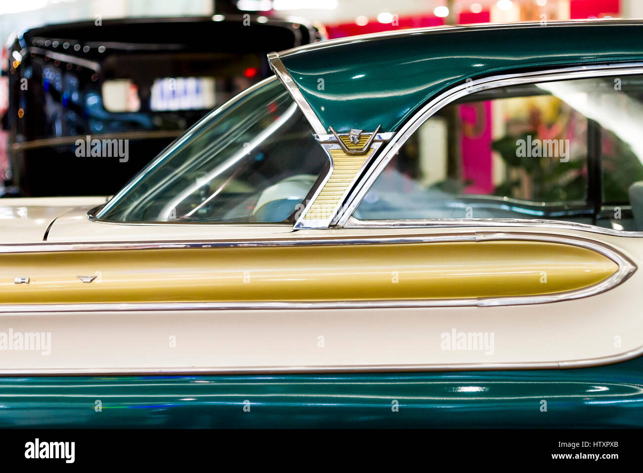 1957 Mercury Turnpike Cruiser Side View Detail Of The Rear Of The Vehicle Exhibition Of Classic And Antique Cars Stock Photo Alamy