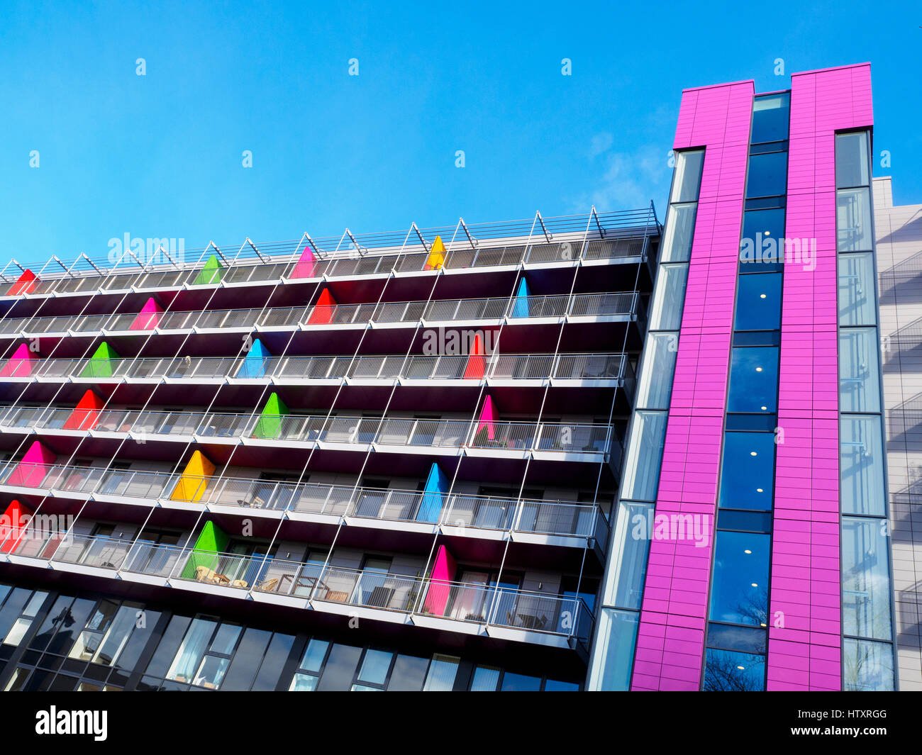 Coloured apartments (Tinderbox House) in Deptford - London, England Stock Photo