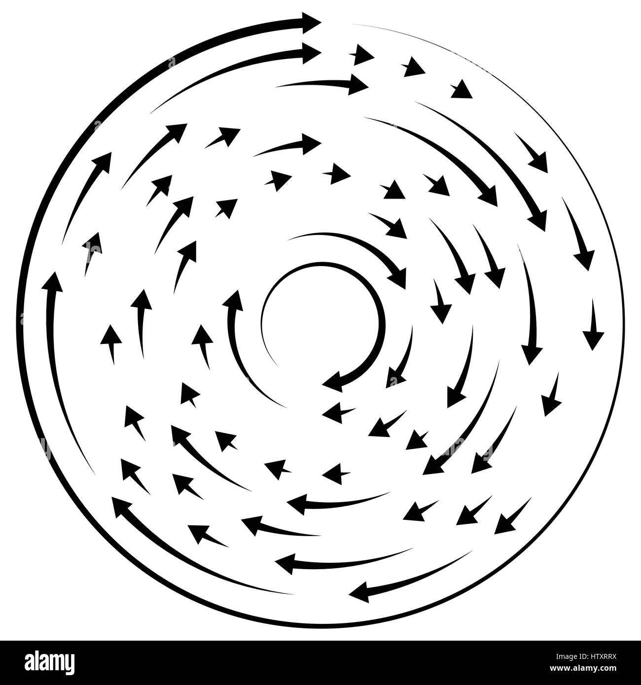 Circular concentric arrows. Cyclic, cycle arrows. Arrow element to ...