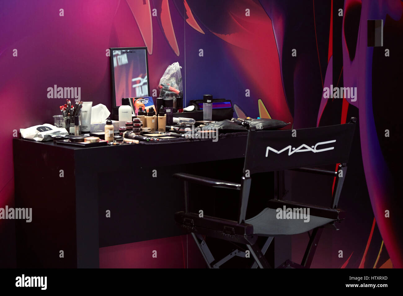 Mac cosmetics sponsor at Milan fashion week assorted facial and