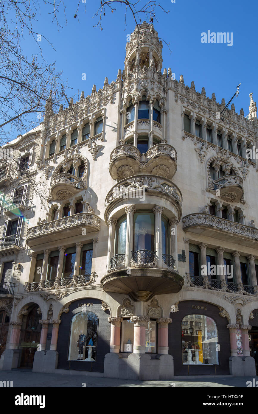 The Casa Lleó Morera designed by noted modernisme architect Lluís Domènech i Montaner Stock Photo