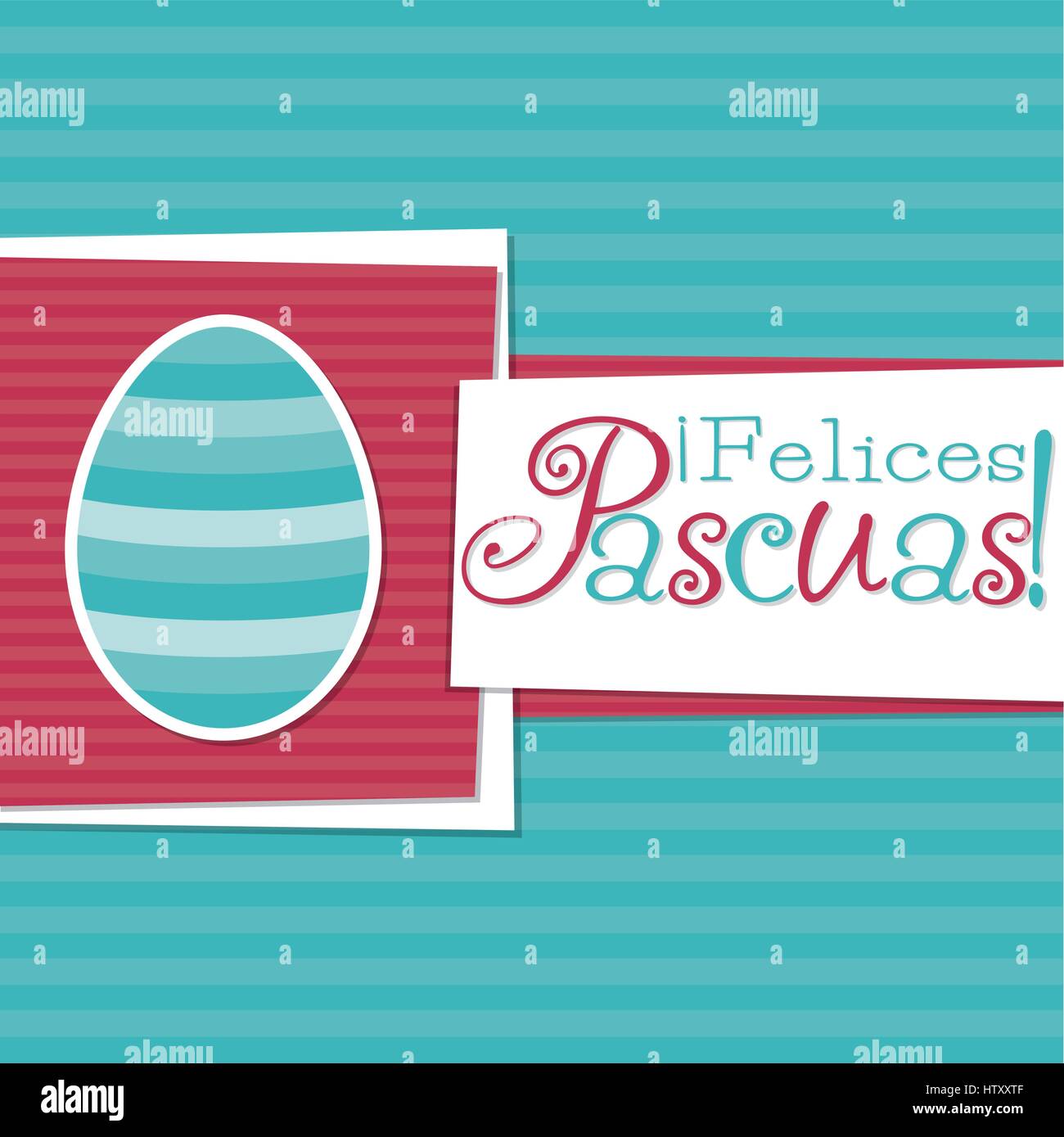 Funky Russian Easter egg card in vector format. Words translate to 'Happy Easter' Stock Vector