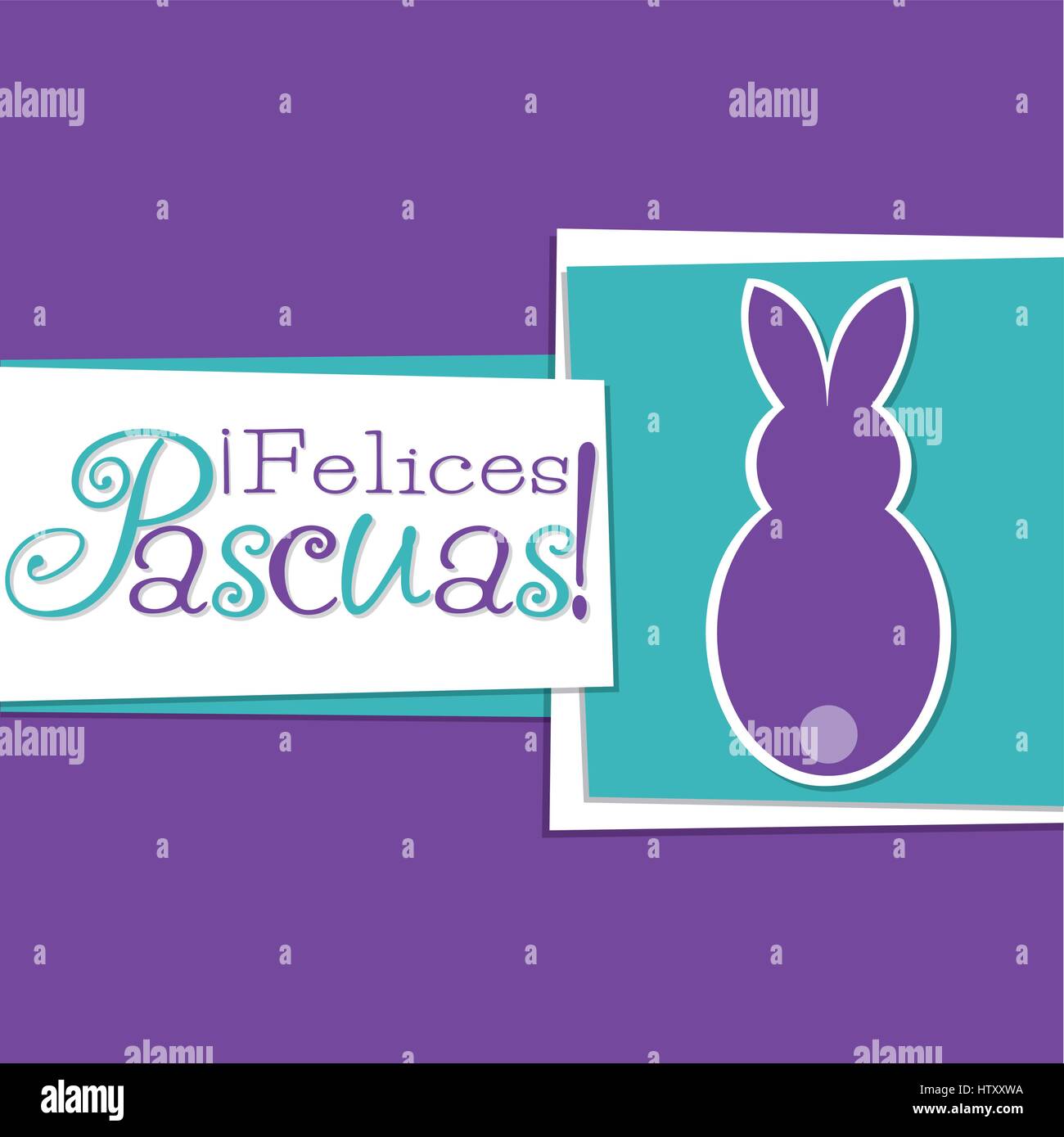 Funky Easter bunny card in vector format. Words translate to 'Happy Easter' Stock Vector