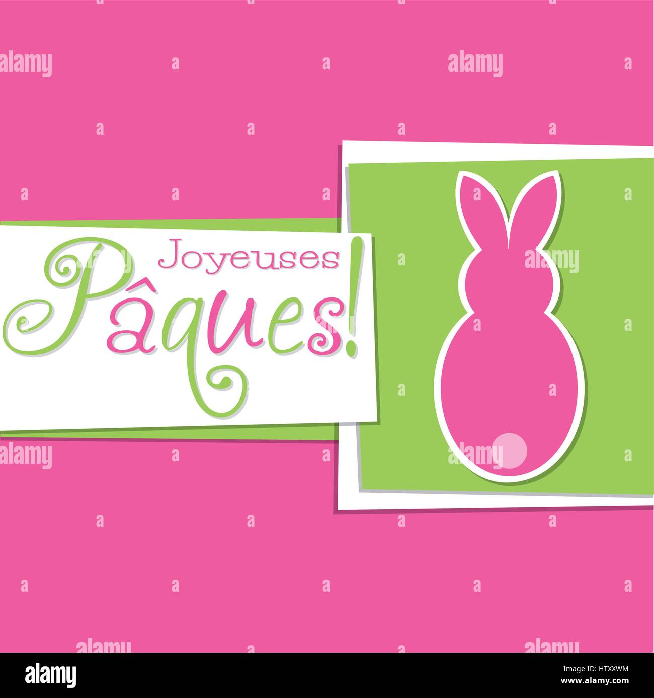Funky Easter bunny card in vector format. Words translate to 'Happy Easter' Stock Vector