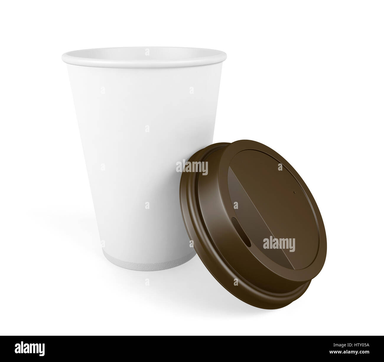 White disposable paper cup with lid isolated on white background Stock ...