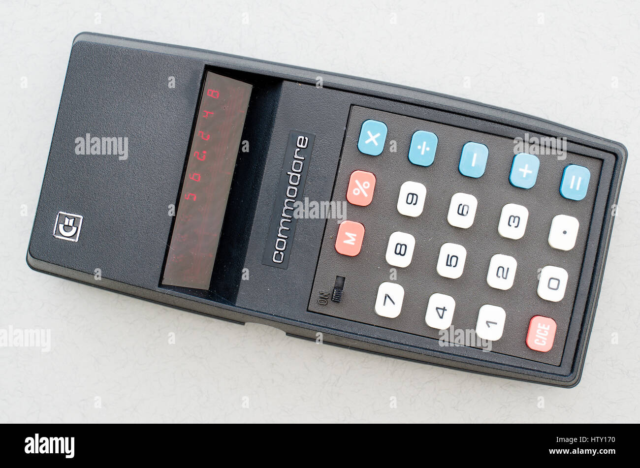 Old Commodore hand calculator Model 796M dating from the 1970s Stock Photo