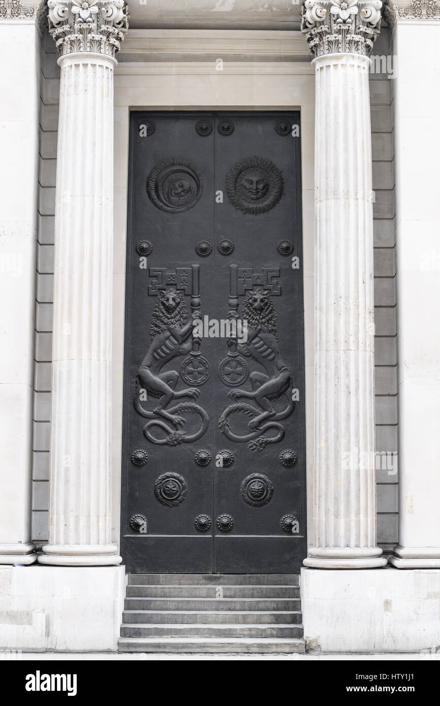 Side door to Bank of England, London. Stock Photo