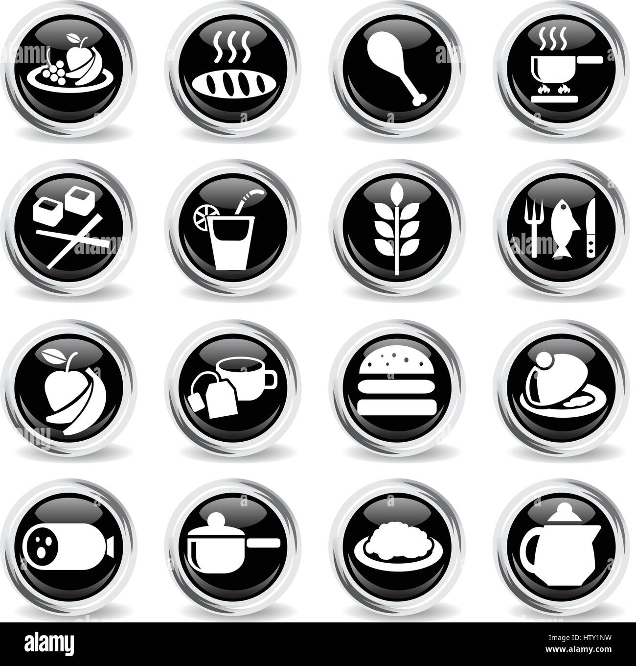 food and kitchen web icons for user interface design Stock Vector Image ...