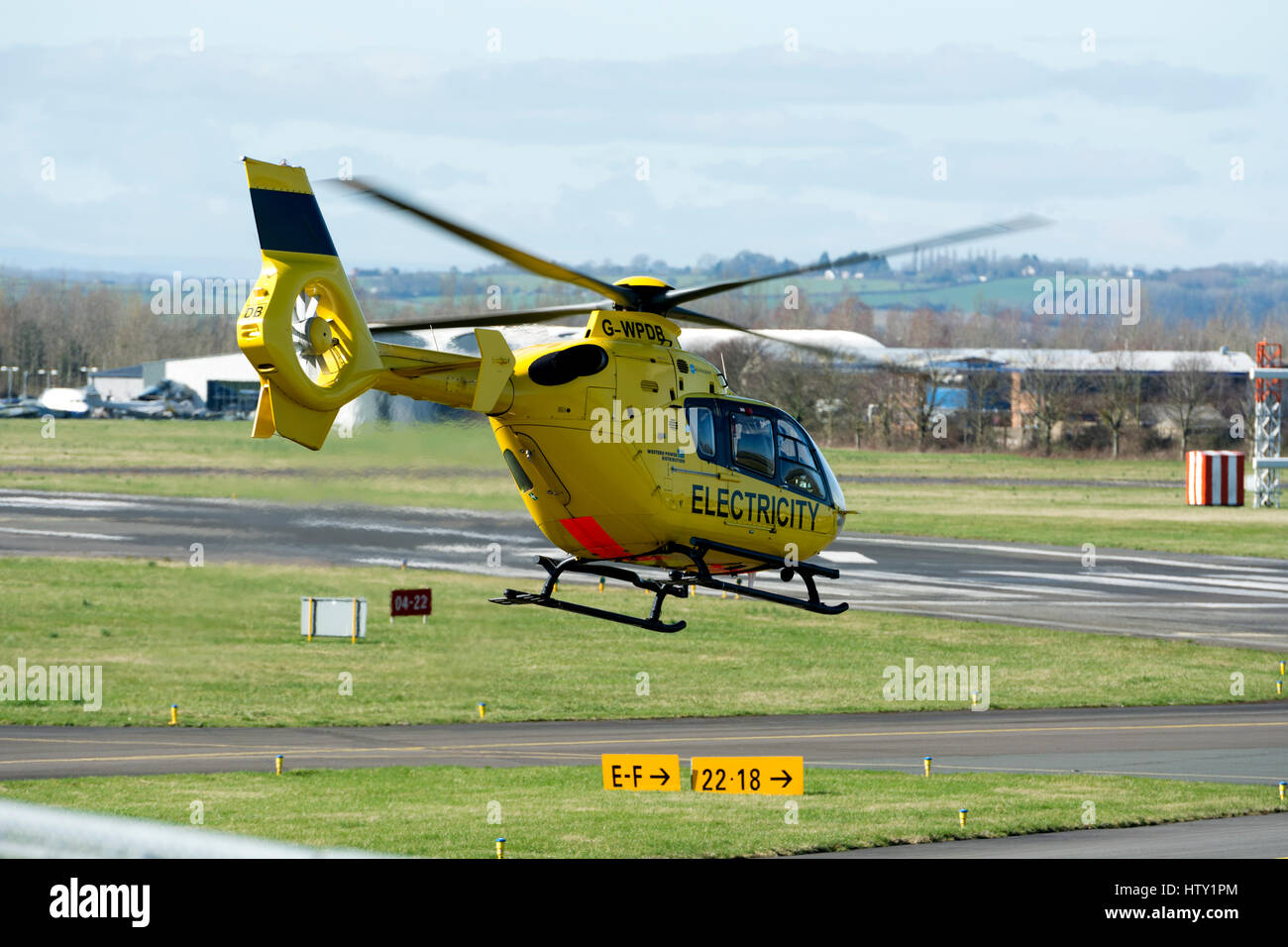 Eurocopter EC135-P1 at Staverton airfield, Gloucestershire, UK (G-WPDB) Stock Photo