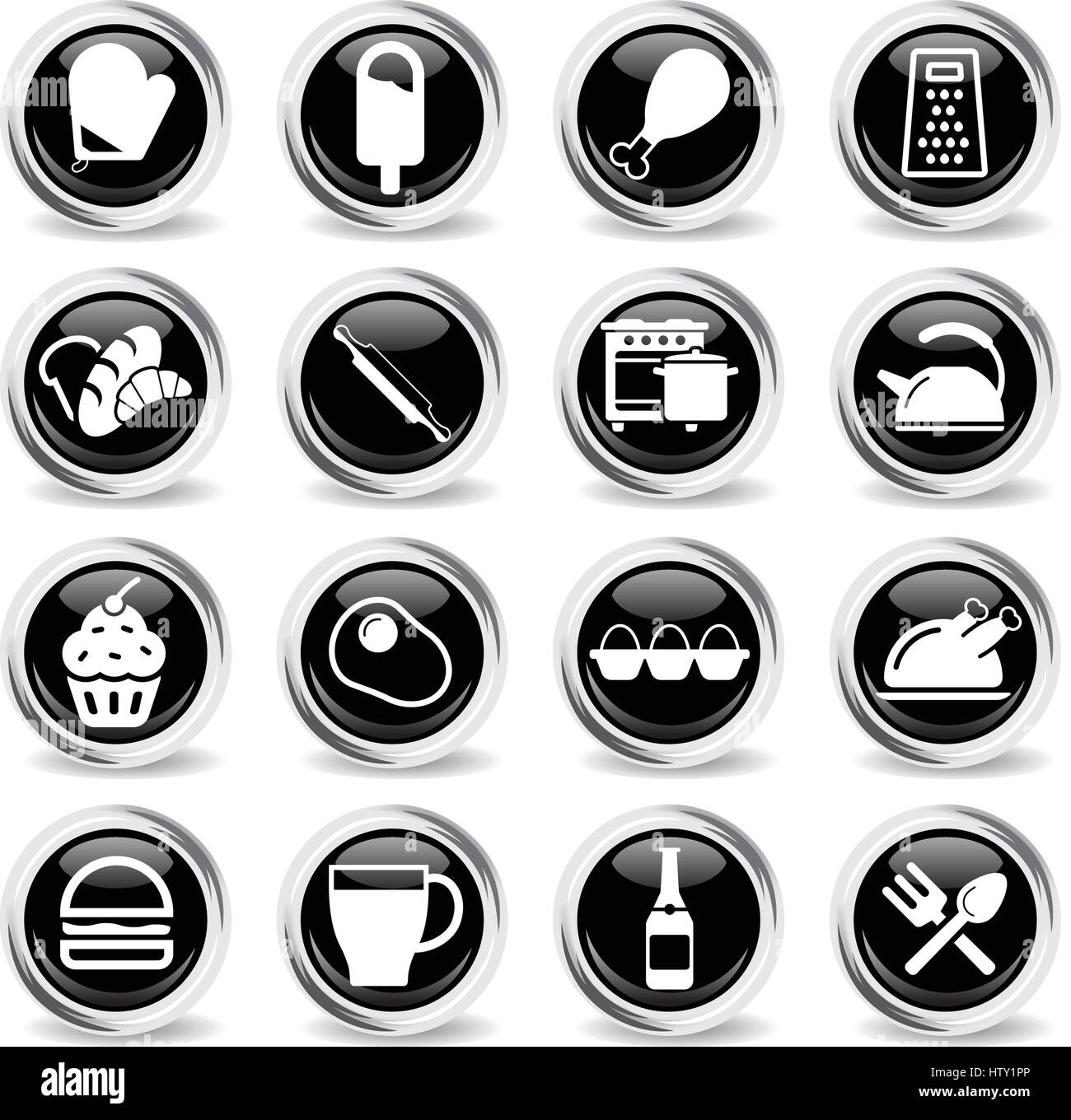 Food and kitchen simple icons for web Stock Vector Image & Art - Alamy