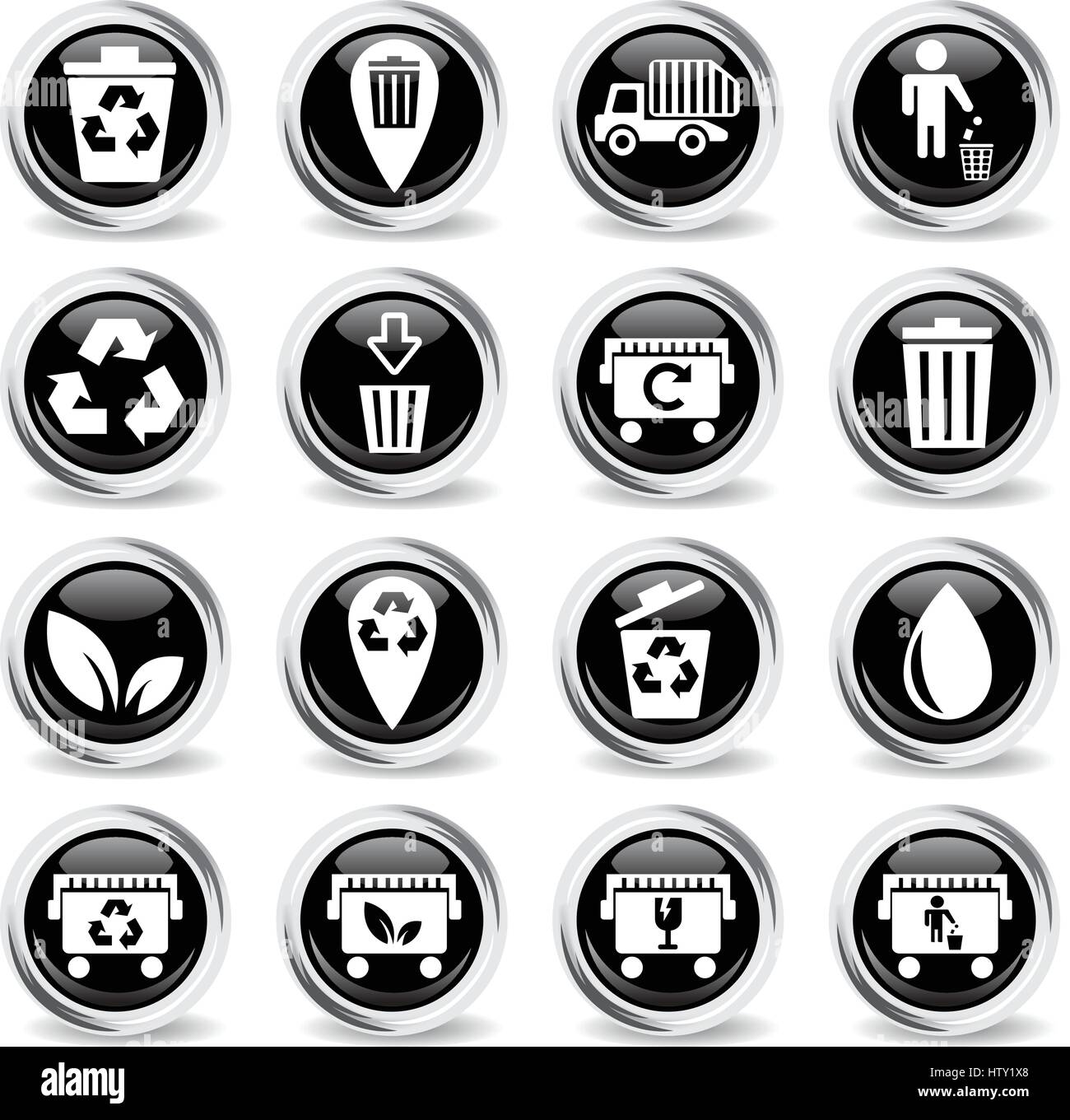 garbage web icons for user interface design Stock Vector Image & Art ...
