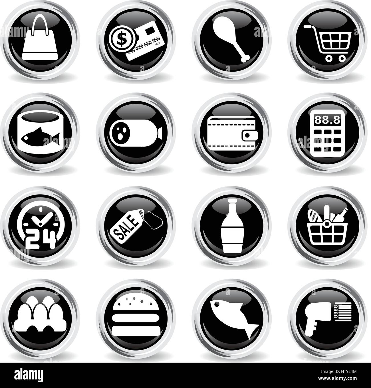 grocery store web icons for user interface design Stock Vector