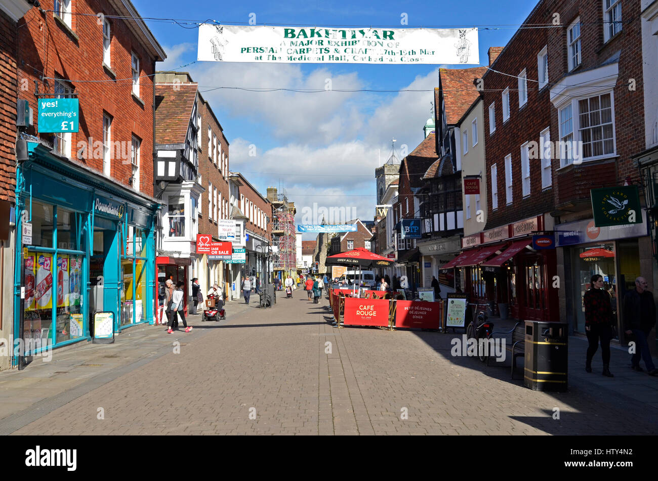 The High Street in Salisbury, Wiltshire Stock Photo Alamy