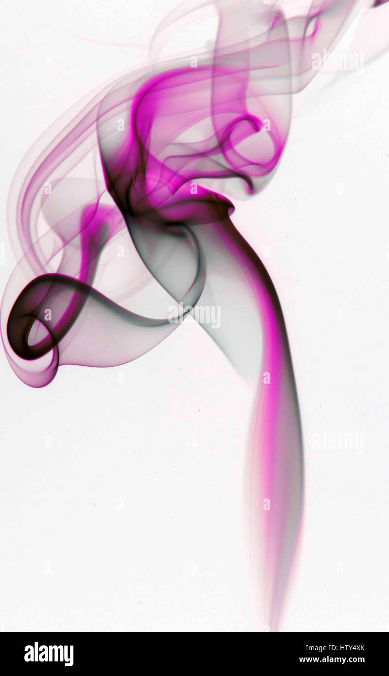 purple colored smoke Stock Photo