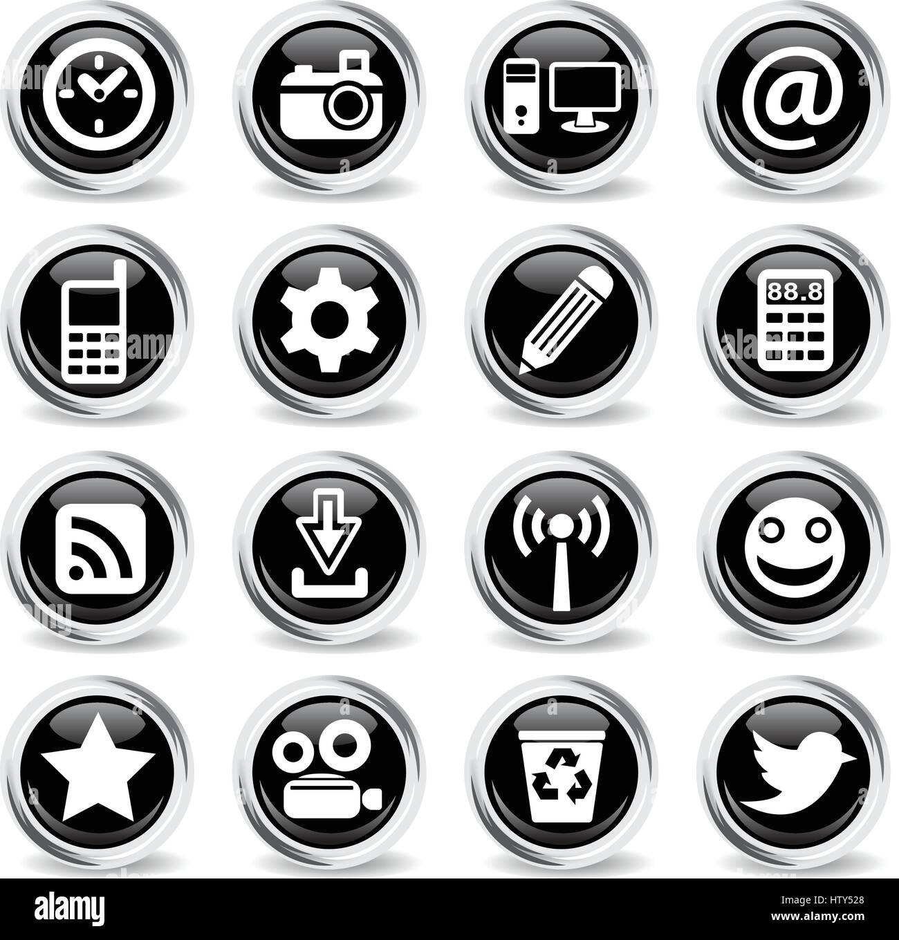 social media web icons for user interface design Stock Vector Image ...