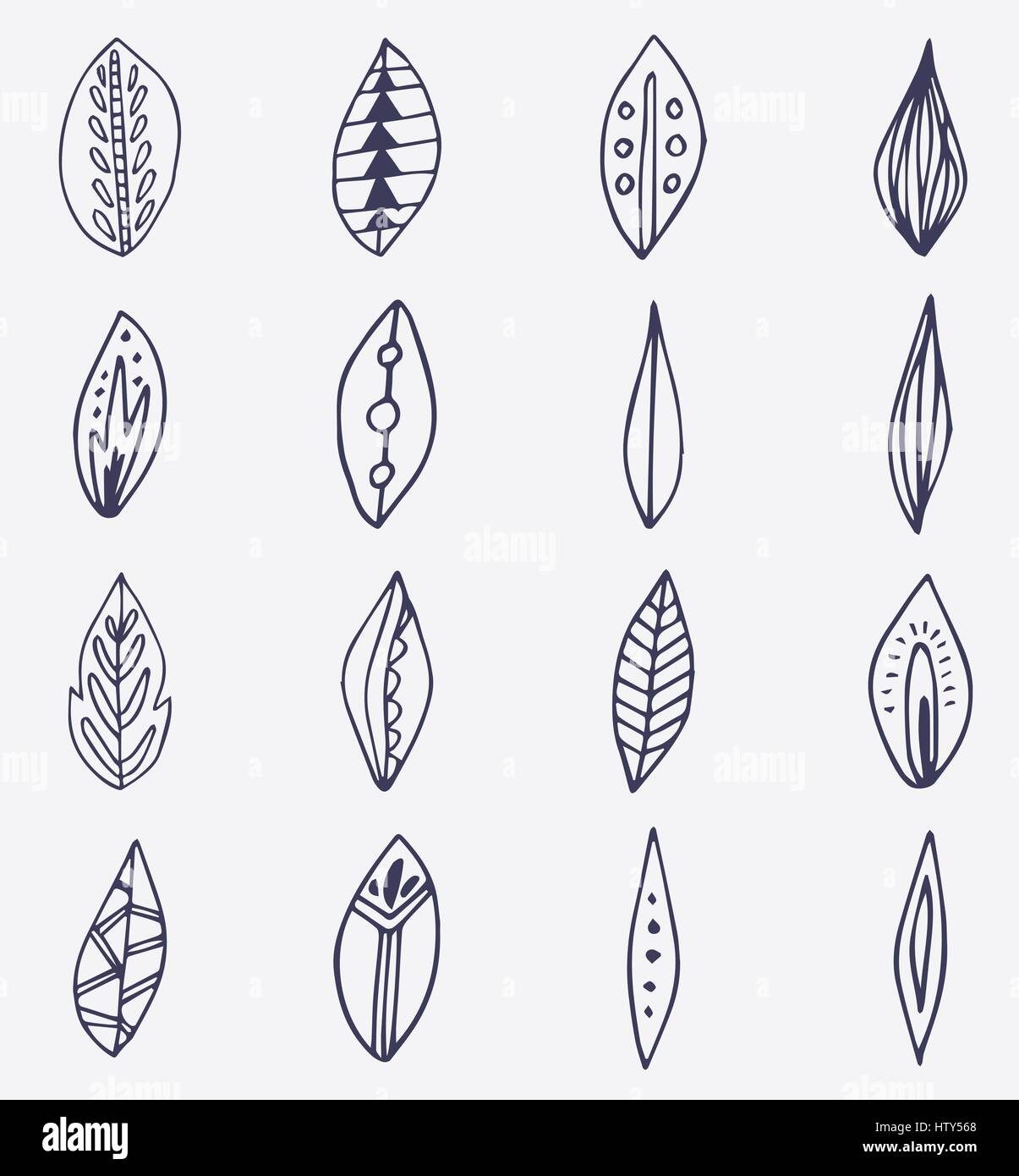 Vector icon set of leaves against white background Stock Vector Image ...