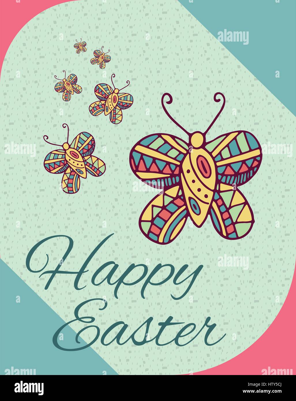 Vector of greeting card with happy easter message Stock Vector Image ...