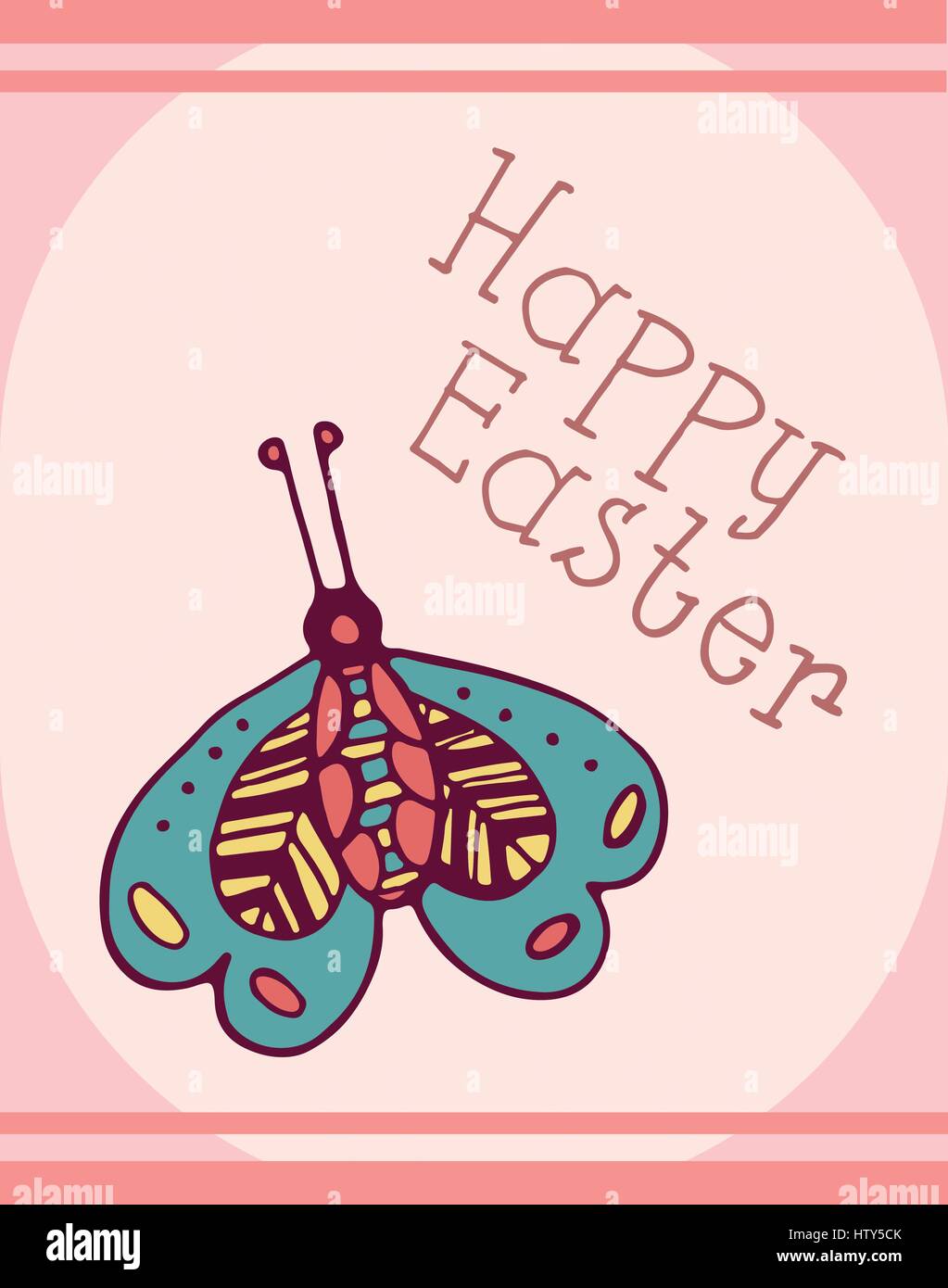 Vector of greeting card with happy easter message Stock Vector Image ...