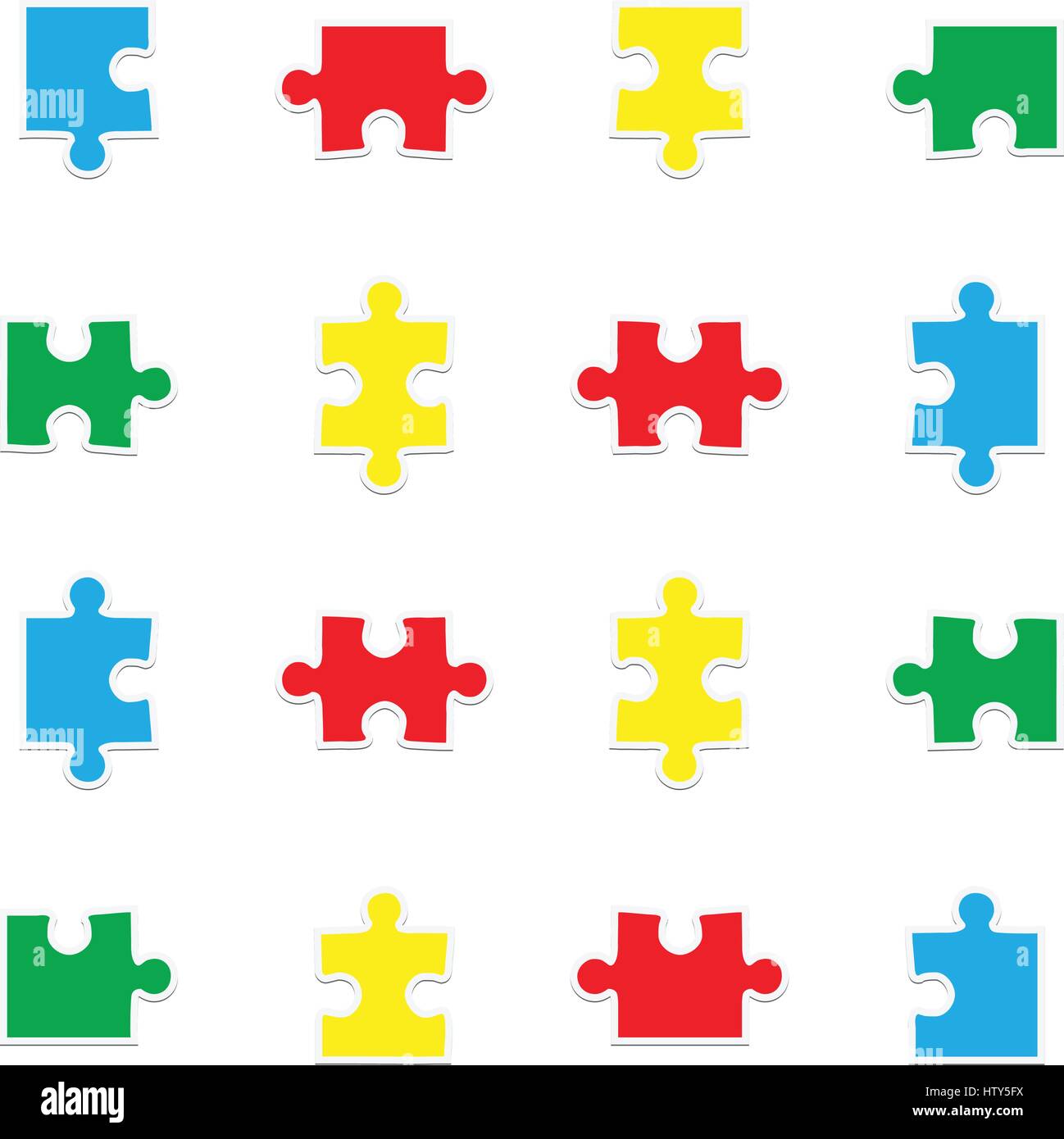 Vector icon set for jigsaw puzzle against white background Stock Vector ...