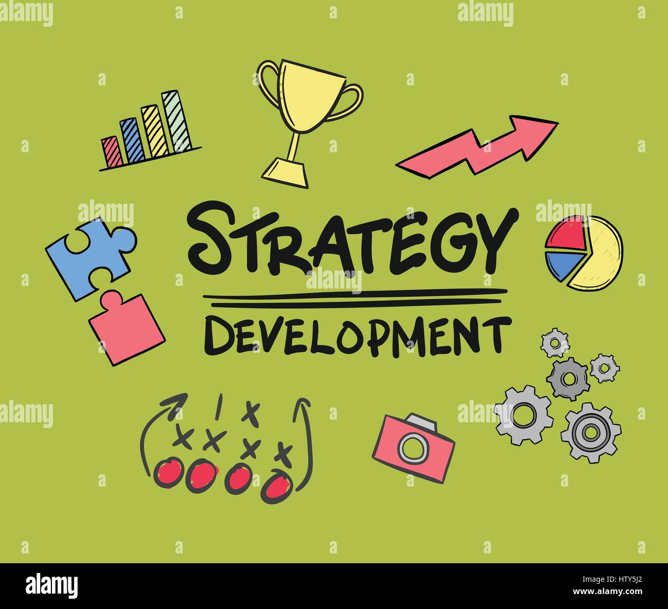 Vector icon of strategy development against green background Stock ...