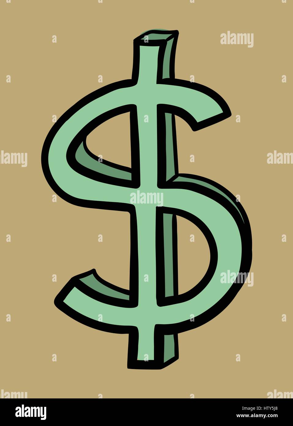 Vector icon of dollar sign against yellow background Stock Vector Image ...