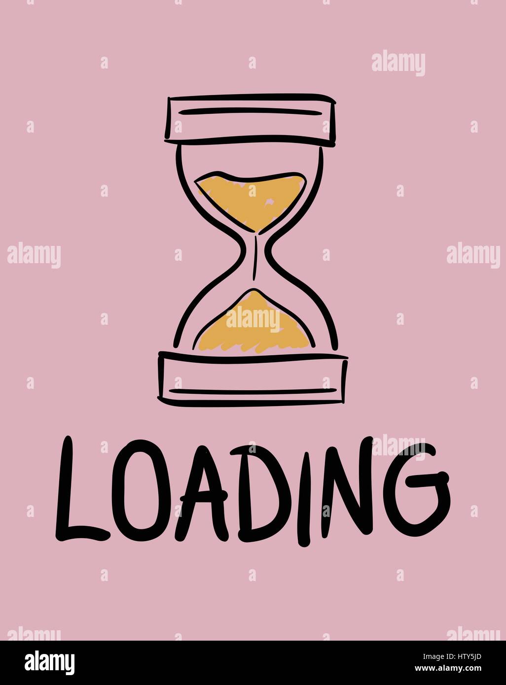 Vector icon of hour glass with loading text in background Stock Vector ...