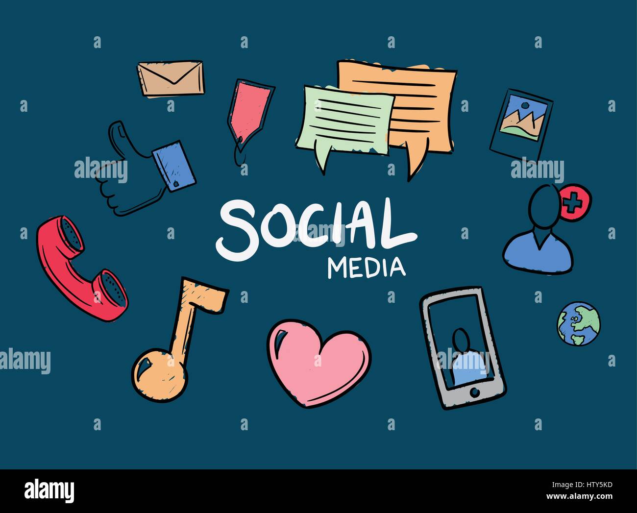 Vector icon of social media against blue background Stock Vector Image ...