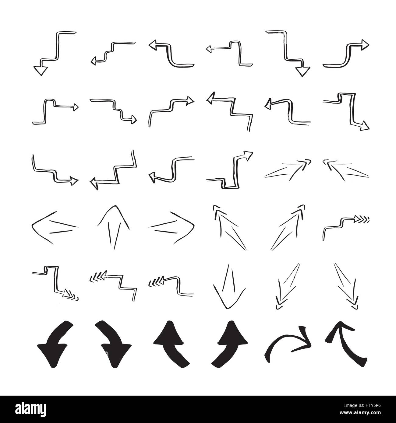Vector icon set of curved arrows against white background Stock Vector ...