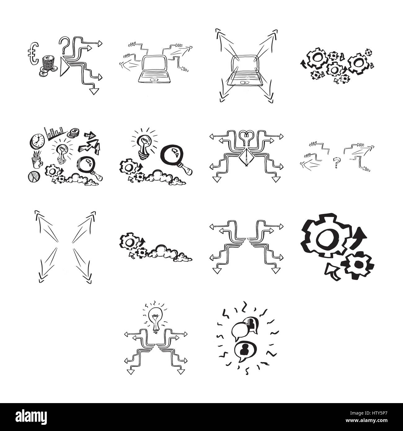 Vector icon set of networking against white background Stock Vector ...