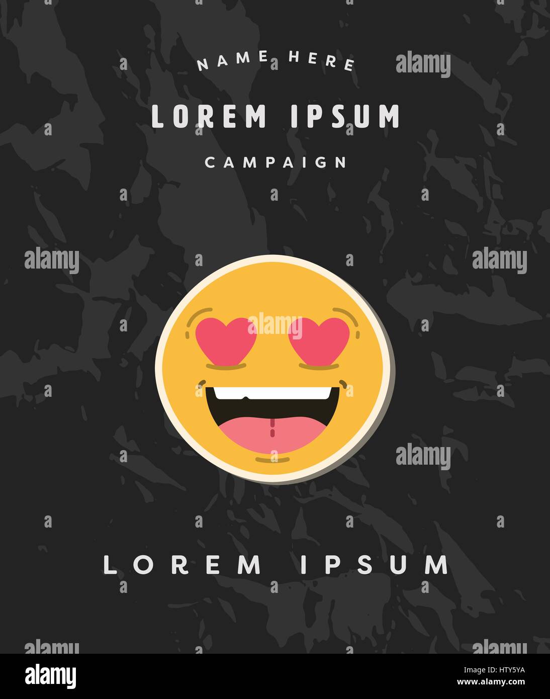 Vector of card with heart eyes emoji and text lorem ipsum Stock Vector Image & Art Alamy