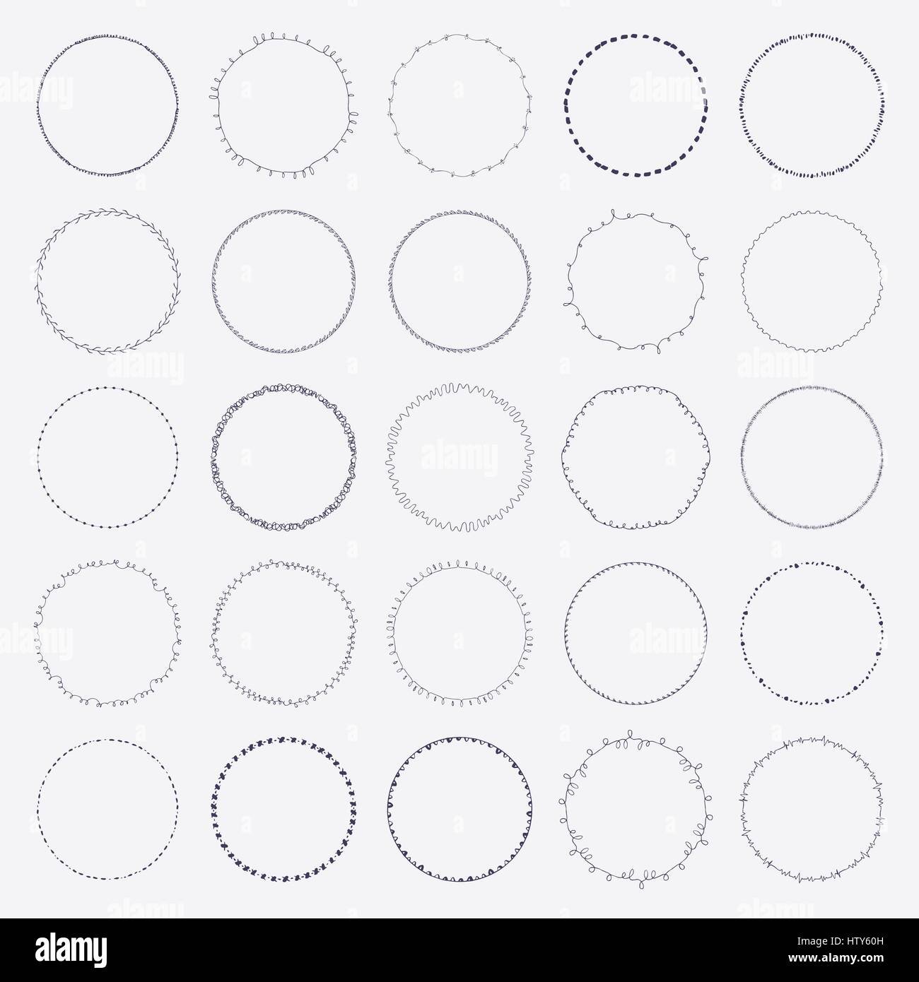Vector icon set of round frames against white background Stock Vector ...