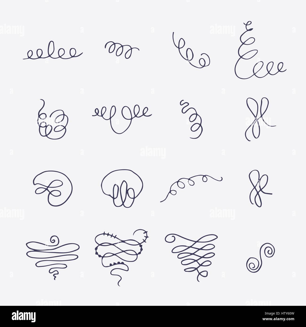 Vector icon set of doodle against white background Stock Vector Image ...