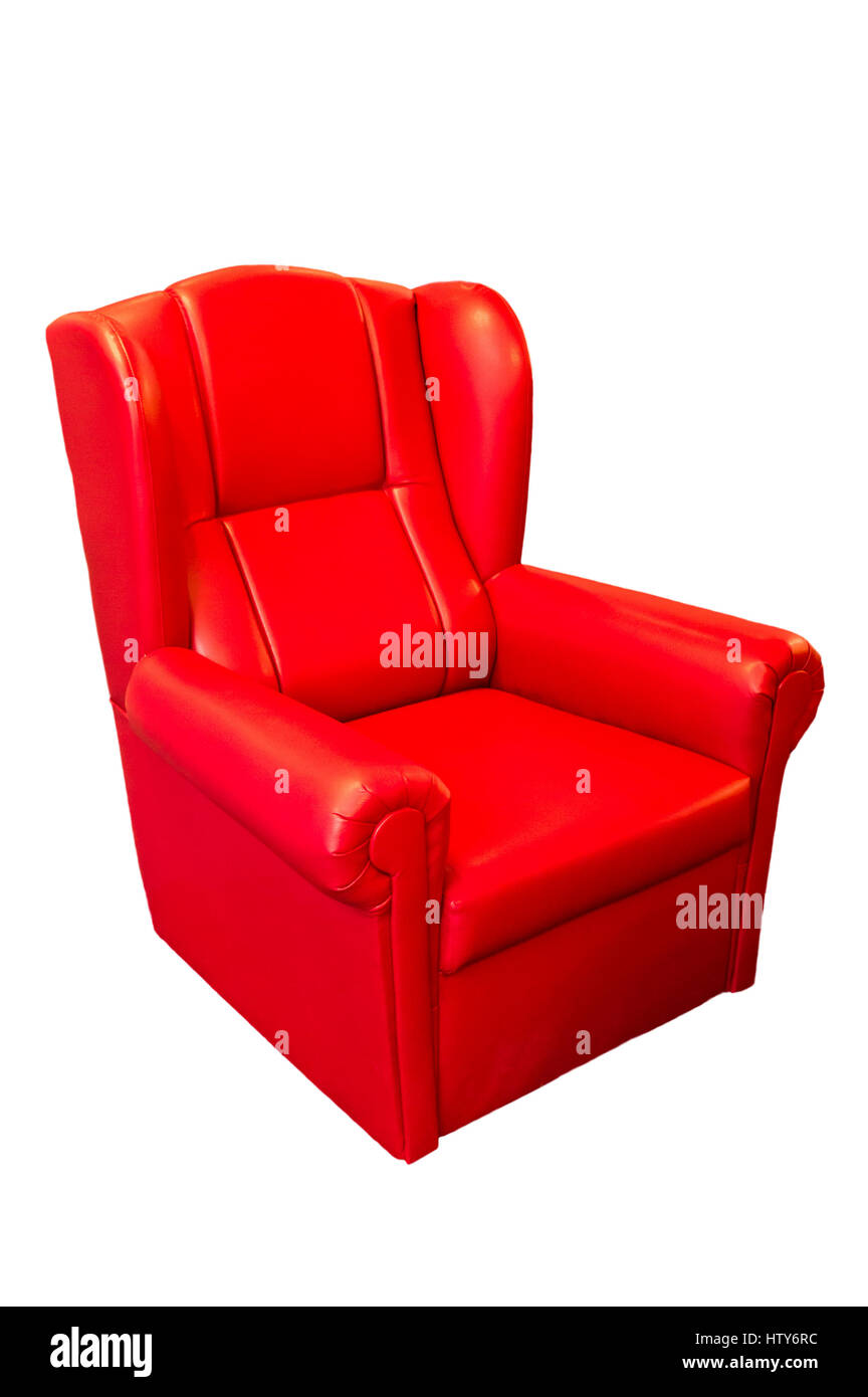 red modern armchair isolated Stock Photo - Alamy