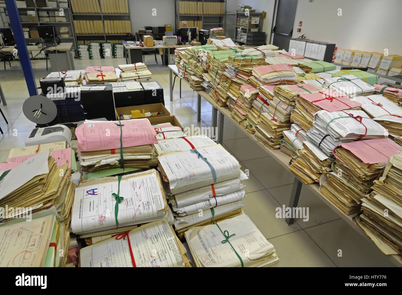 The central archive of  Milan  Municipality (Italy) Stock Photo